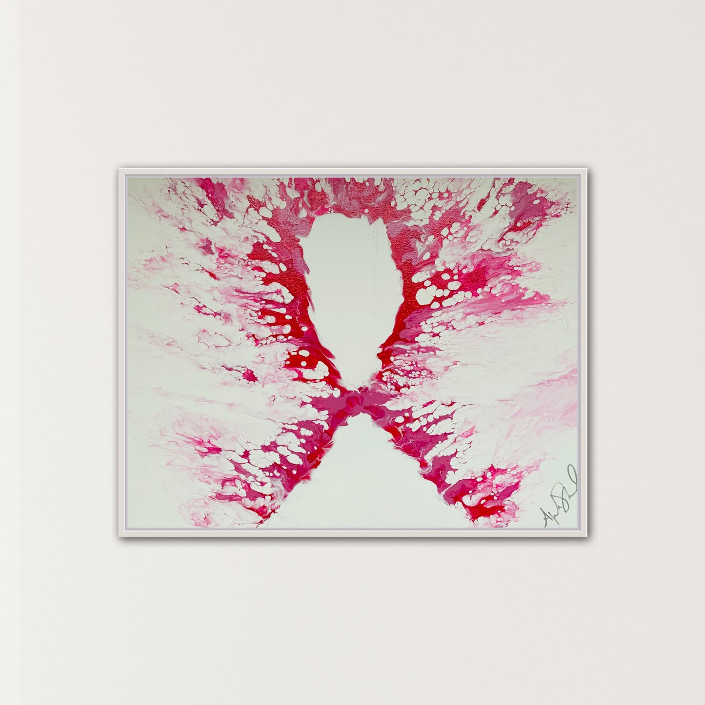Breast Cancer Acrylic Pour